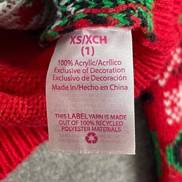 Women's XS Grumpy Cat Ugly Christmas Sweater Red Fa La La Nope Garland Bling - Picture 7 of 9